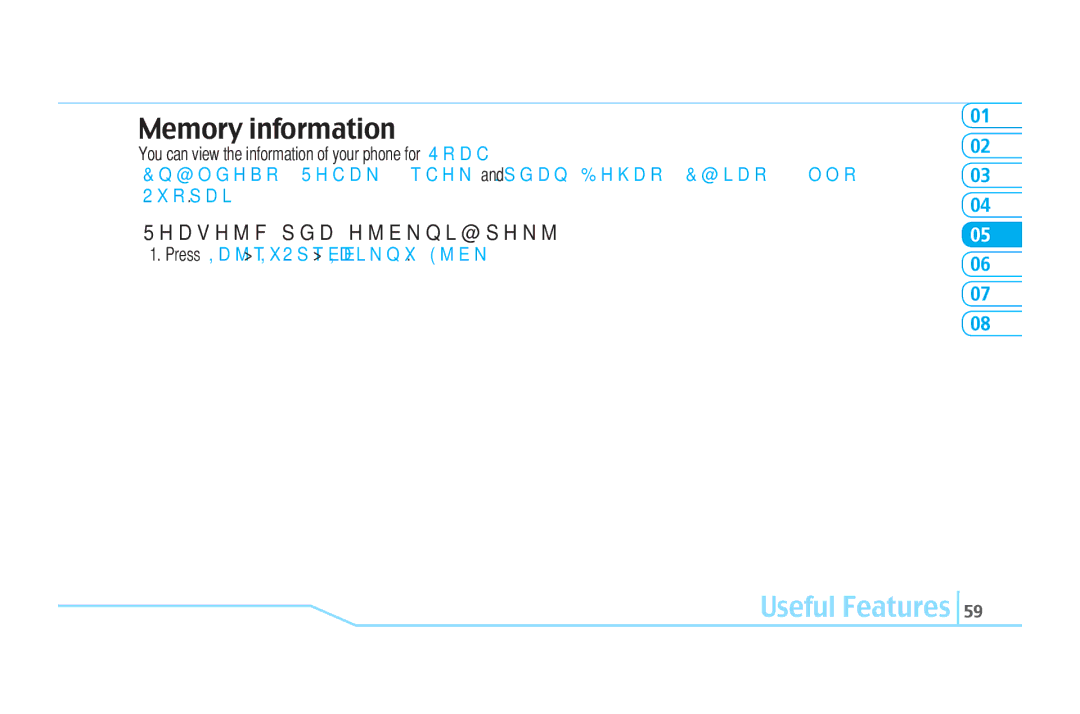 Pantech C610 manual Memory information, Press Menu My Stuff Memory Info 