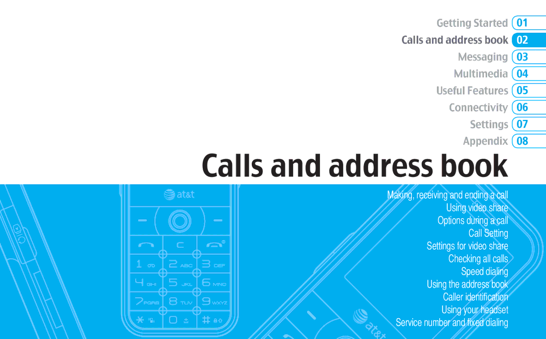 Pantech C630 manual Calls and address book 