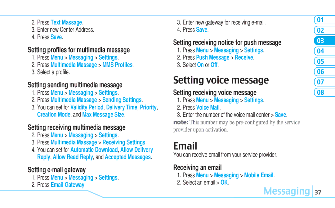 Pantech C630 manual Setting voice message 