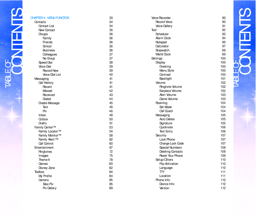 Pantech DM P100 manual Contents 