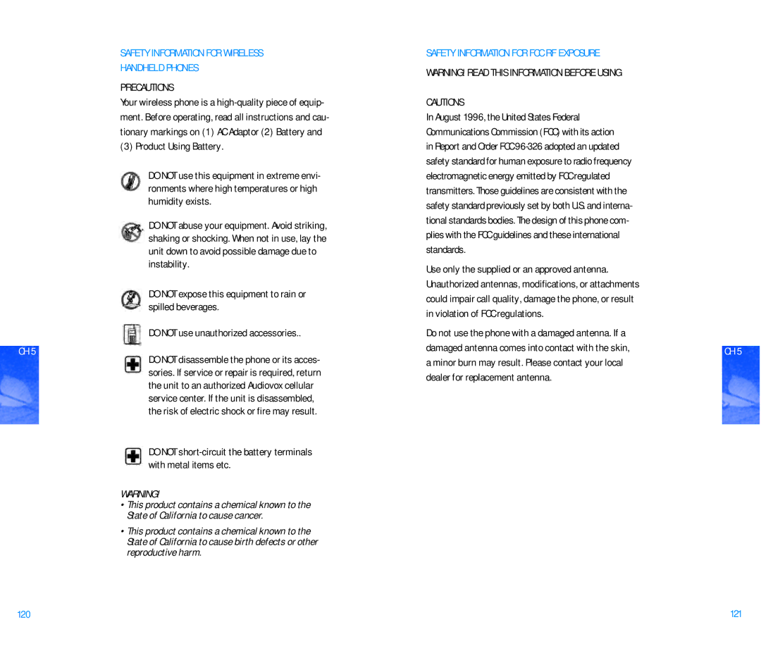 Pantech DM P100 manual Precautions, Safety Information for FCC RF Exposure 