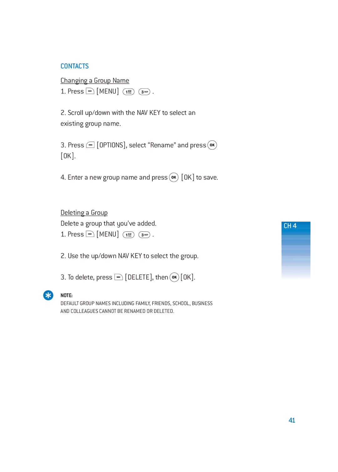 Pantech DM-P205 manual Contacts 