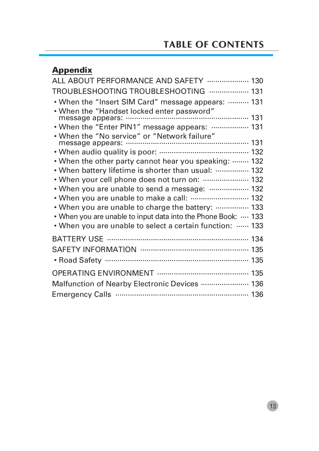 Pantech G670 manual Appendix, Troubleshooting Troubleshooting 