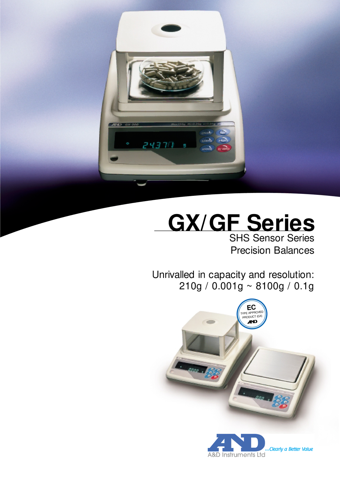 Pantech GX Series manual GX/GF Series, SHS Sensor Series Precision Balances 