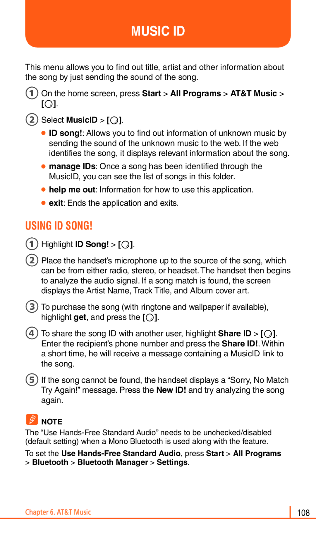 Pantech Matrix Pro manual Music ID, Using ID Song, 1Highlight ID Song! O 