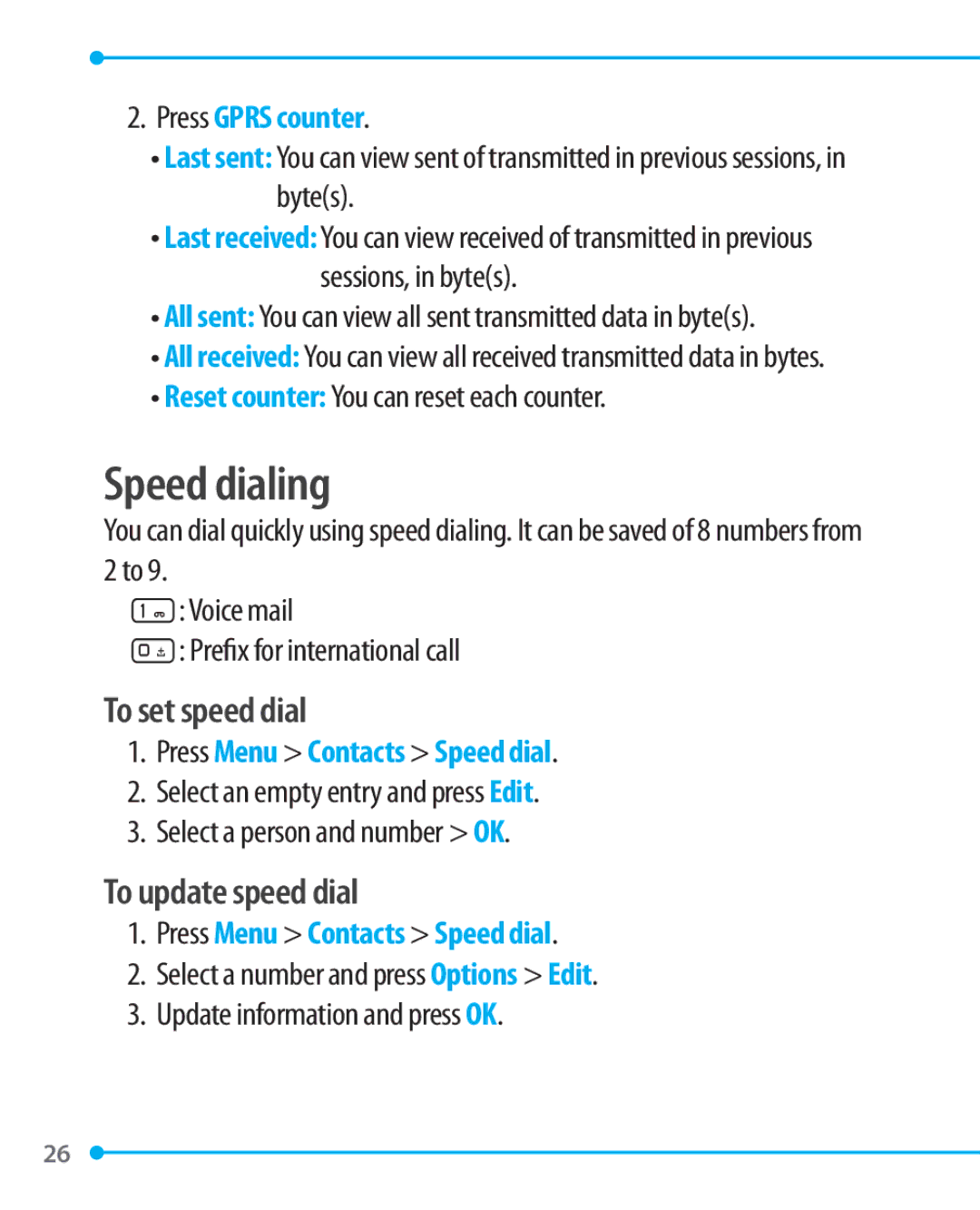 Pantech P1000 manual Speed dialing, To set speed dial, To update speed dial 