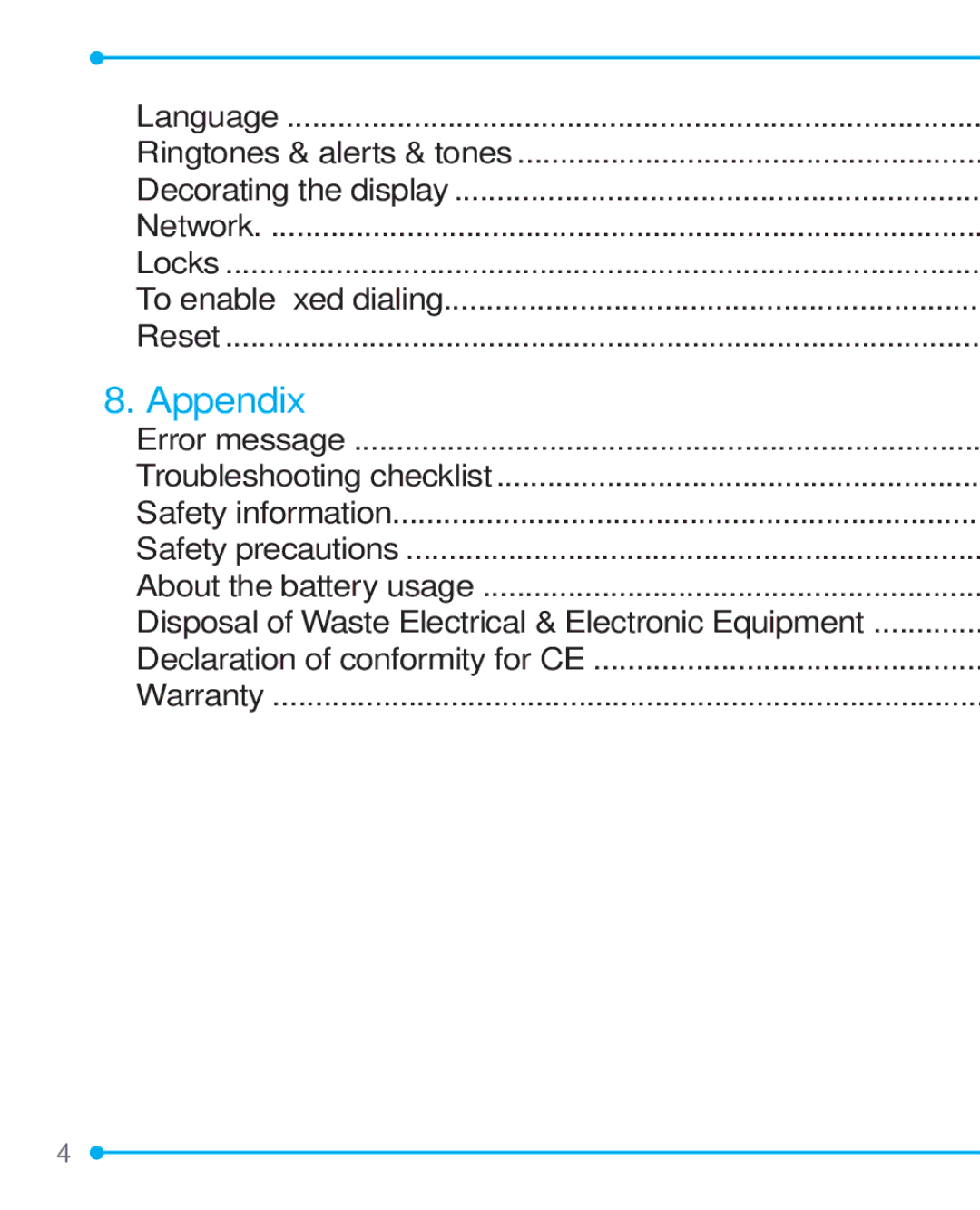 Pantech P1000 manual Appendix 