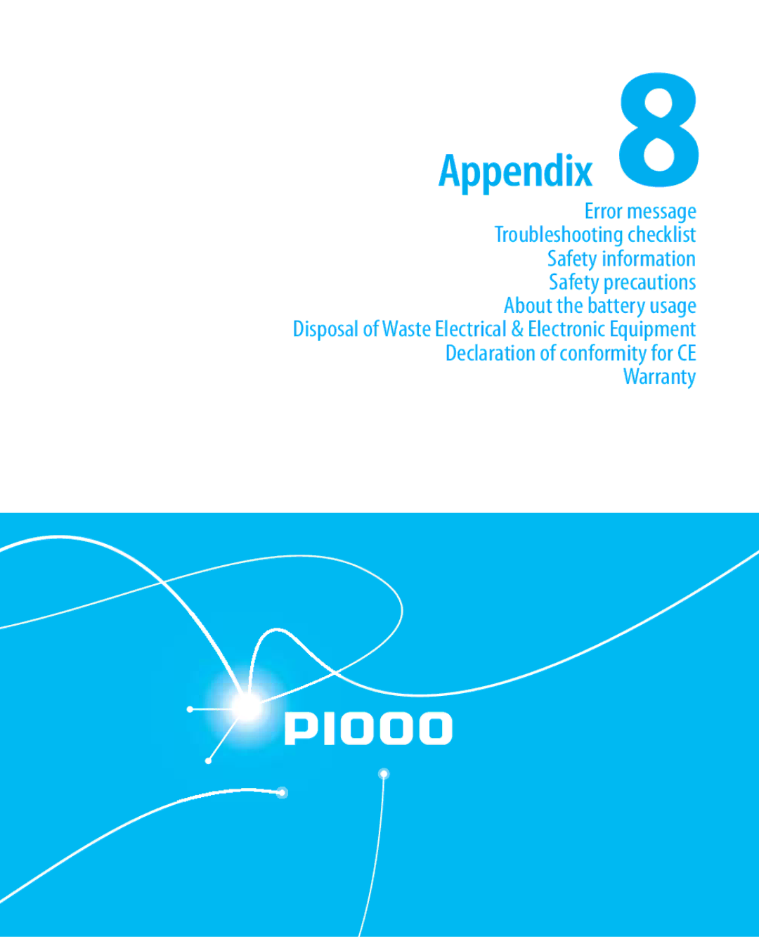 Pantech P1000 manual Appendix 