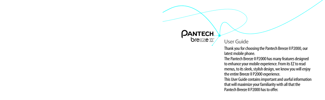 Pantech P2000 manual User Guide 