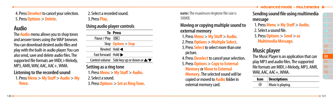 Pantech P2000 manual Audio, Music player, Using audio player controls, Setting as a ring tone 