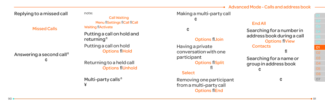 Pantech P2030 Select Missed Calls by pressing L/R, Select Options Hold or pressS, Select Options Unhold or pressSagain 