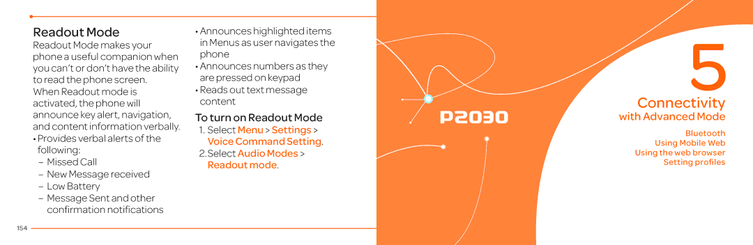 Pantech P2030 manual Connectivity 