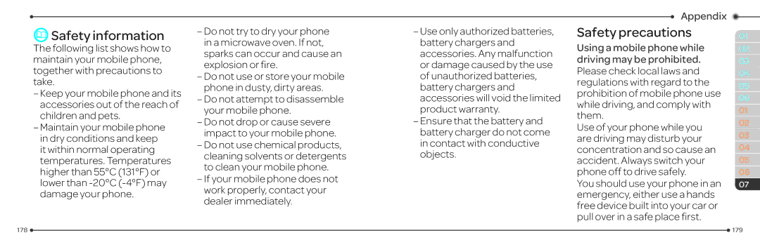 Pantech P2030 manual Safety information, Safety precautions 