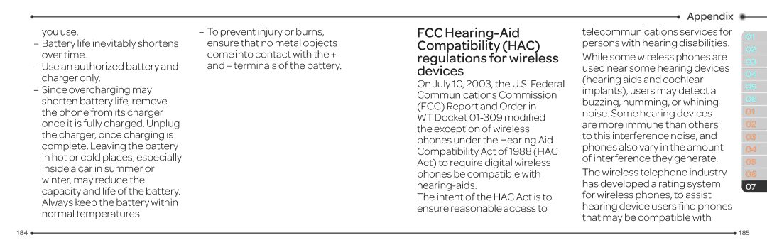 Pantech P2030 manual Intent of the HAC Act is to ensure reasonable access to 