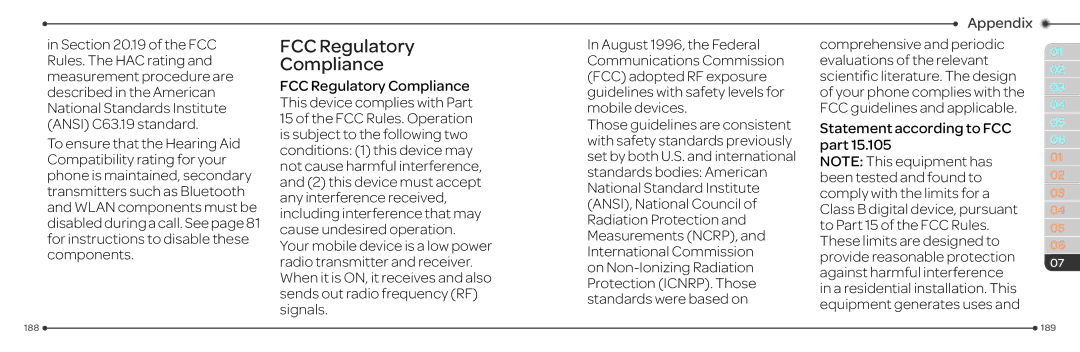 Pantech P2030 manual FCC Regulatory Compliance 