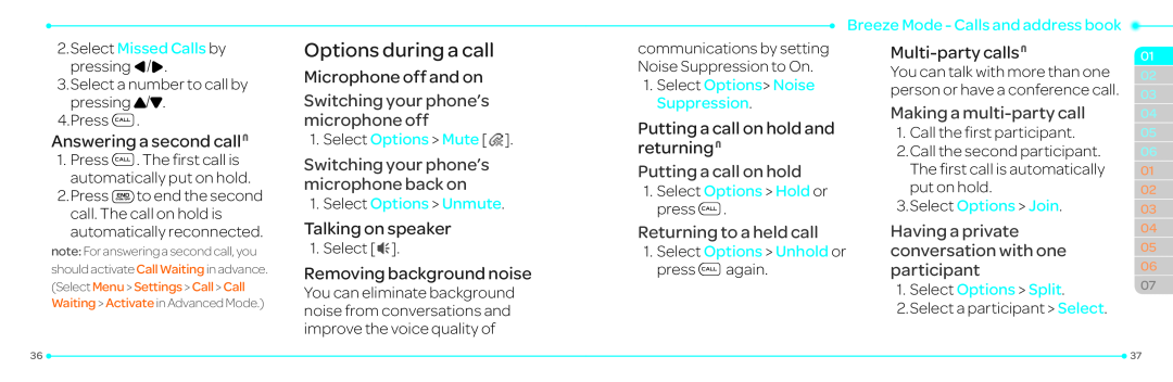 Pantech P2030 Options during a call, Microphone off and on, Switching your phone’s microphone off, Putting a call on hold 