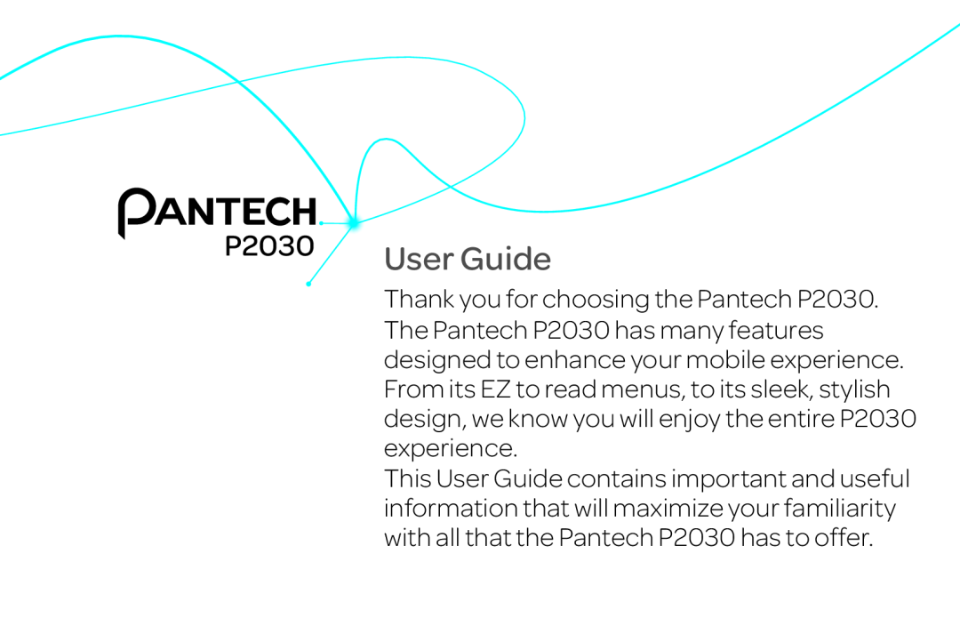 Pantech manual P2030 User Guide 