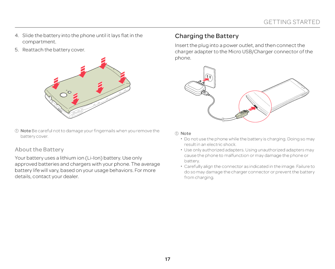 Pantech P9090 manual Charging the Battery, About the Battery 