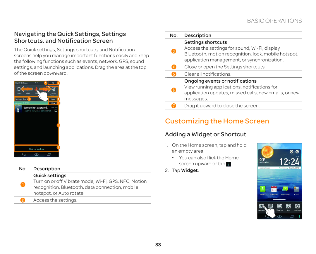 Pantech P9090 manual Customizing the Home Screen, Adding a Widget or Shortcut 