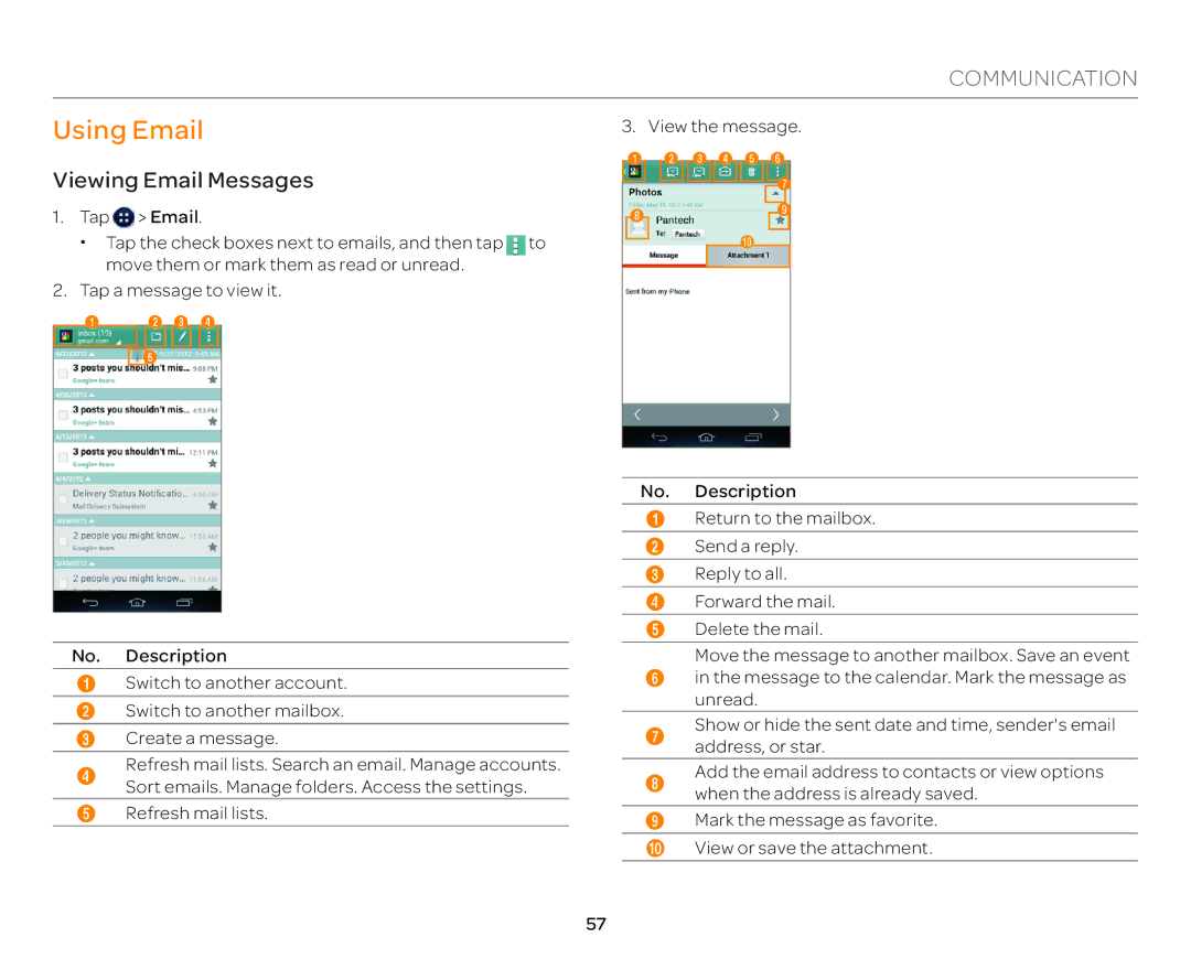 Pantech P9090 manual Using Email, Viewing Email Messages 