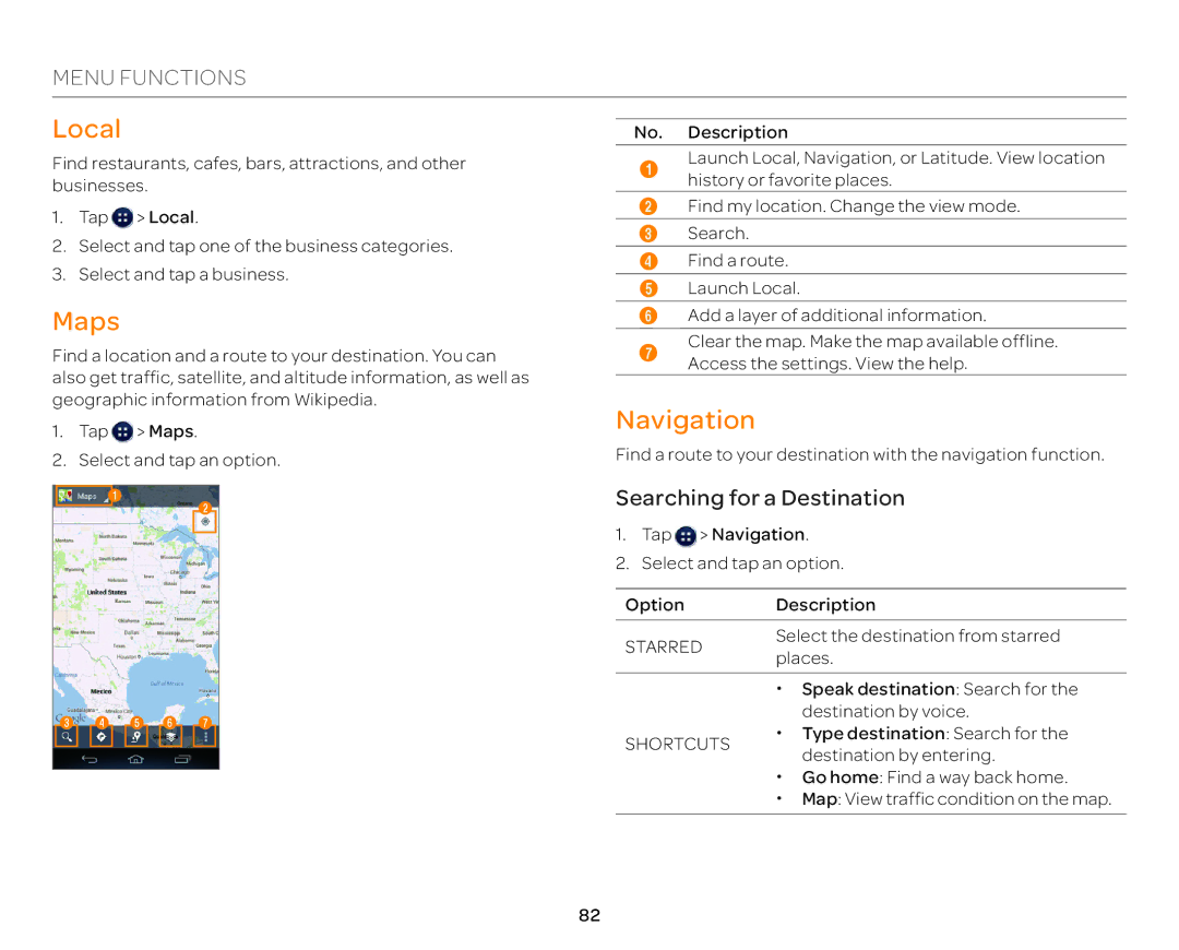 Pantech P9090 manual Local, Maps, Navigation, Searching for a Destination 