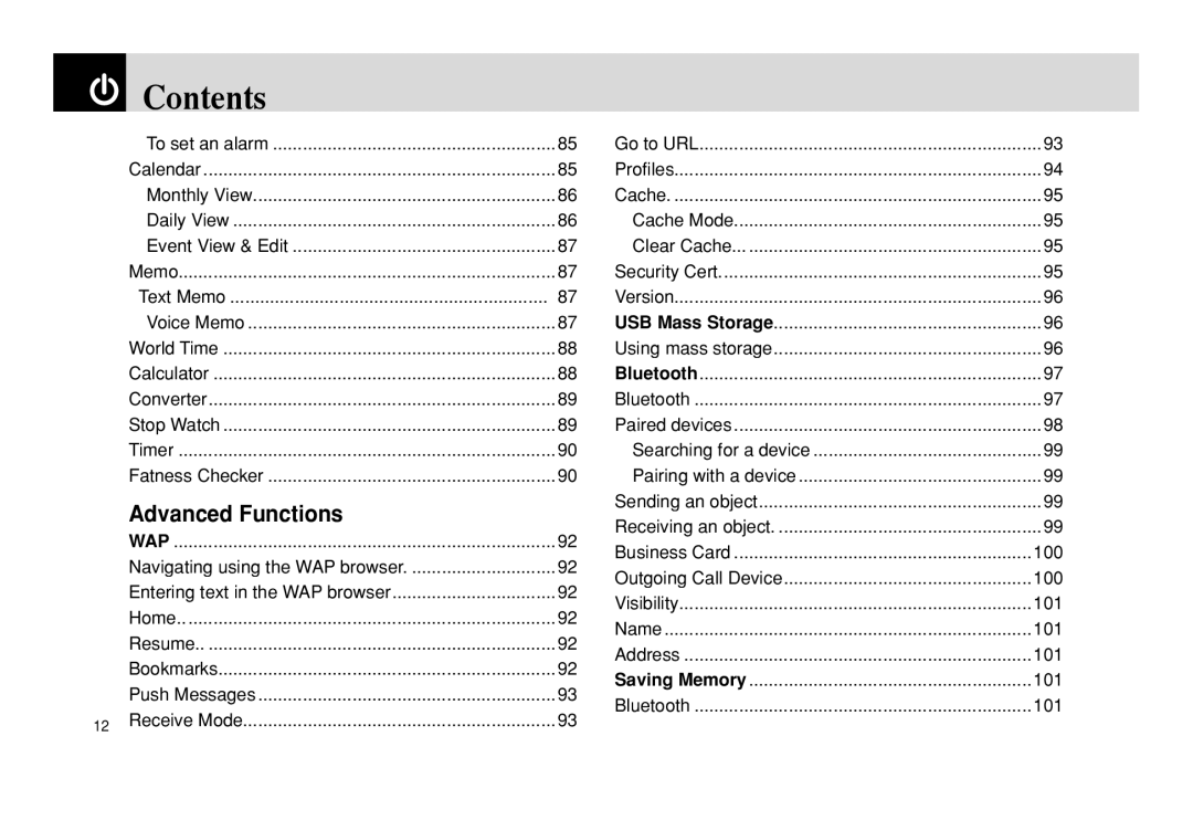 Pantech PG - 3600V manual Advanced Functions 