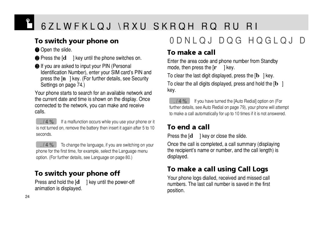 Pantech PG - 3600V manual Switching your phone on or off & Making and ending a call 