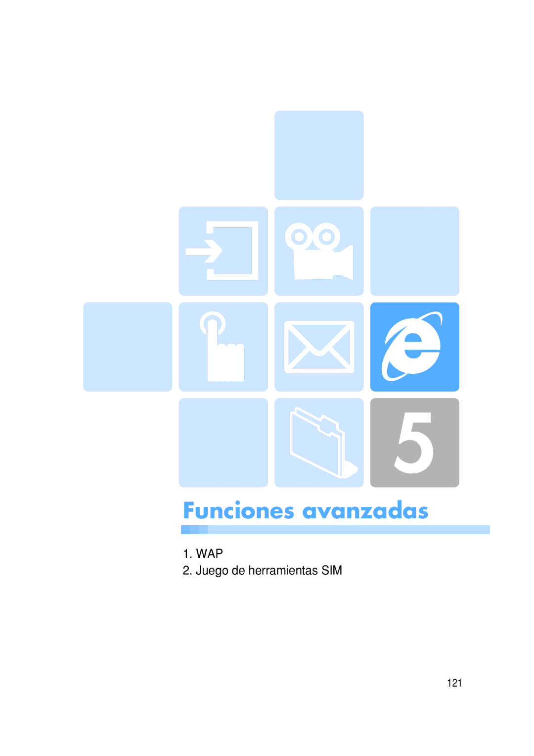 Pantech PG-1410 manual Funciones avanzadas, WAP Juego de herramientas SIM 