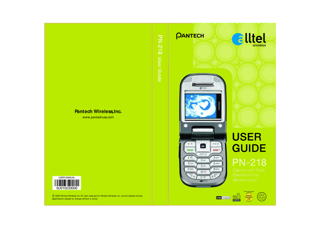 Pantech PN-218 manual User Guide 