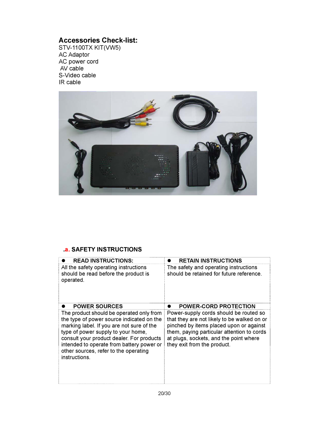 Pantel PAN420, PAN520, PAN650, PAN320, PAN200 manual Safety Instructions, Read Instructions, Power Sources, Retain Instructions 