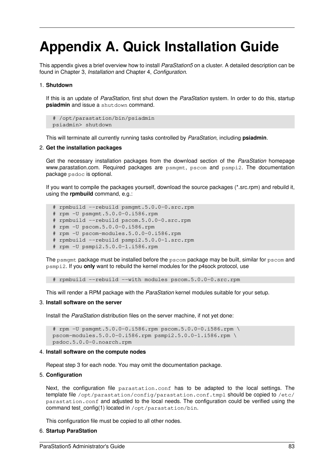 PAR Technologies V5 manual Appendix A. Quick Installation Guide 