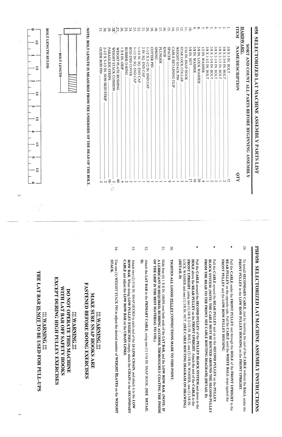 ParaBody 058 manual 