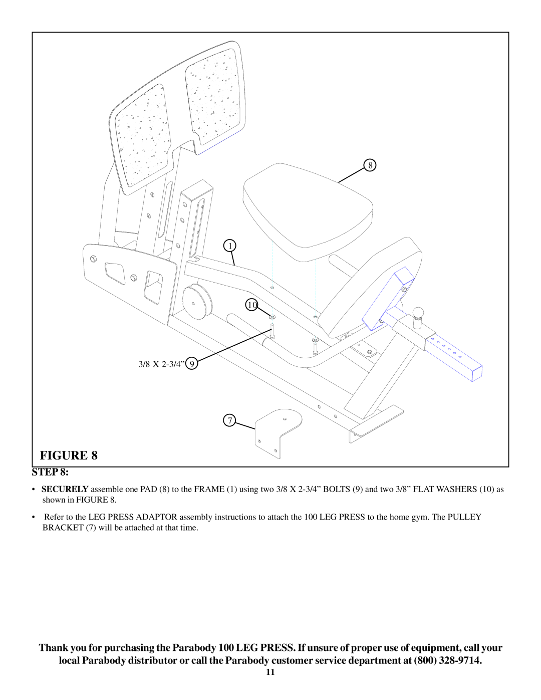 ParaBody 100 manual Step 