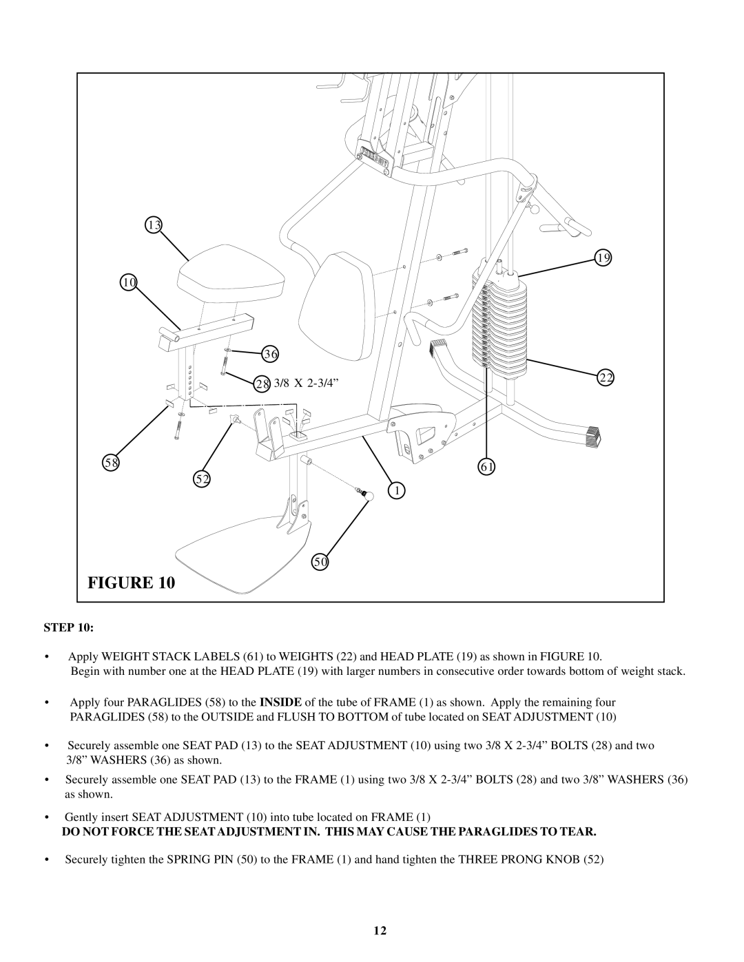 ParaBody 220 manual Step 