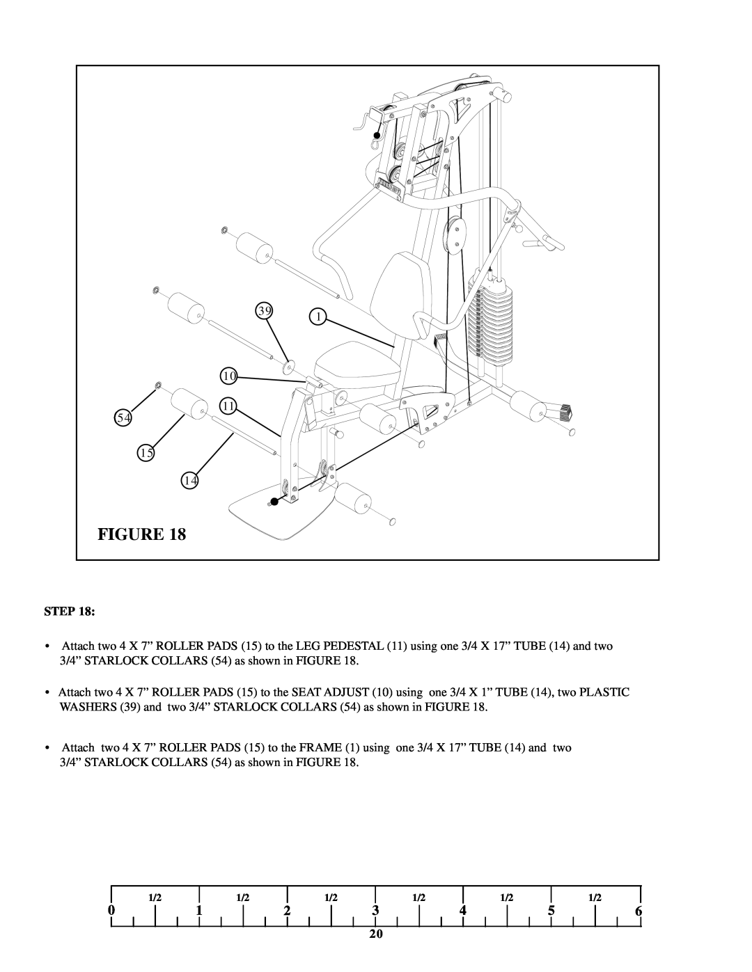 ParaBody 220 manual Step, 3/4” STARLOCK COLLARS 54 as shown in FIGURE 