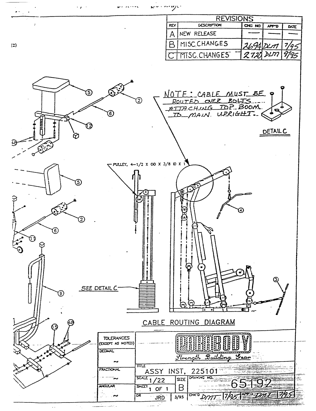 ParaBody 225 manual Cable Routing Diagram 