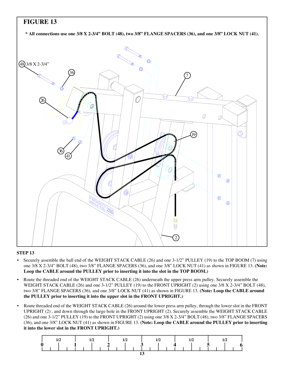 ParaBody 250101 manual 48 3/8 X 2-3/4 