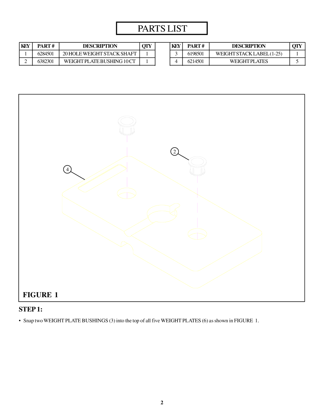 ParaBody 359101 manual Parts List 