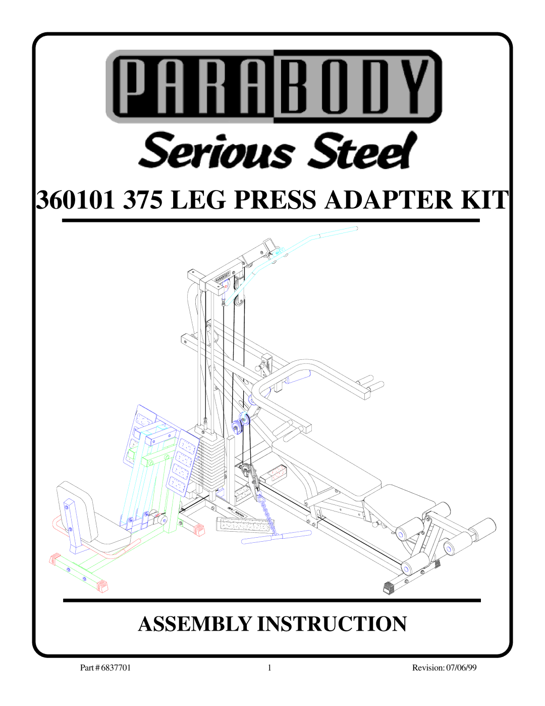 ParaBody manual 360101 375 LEG Press Adapter KIT 