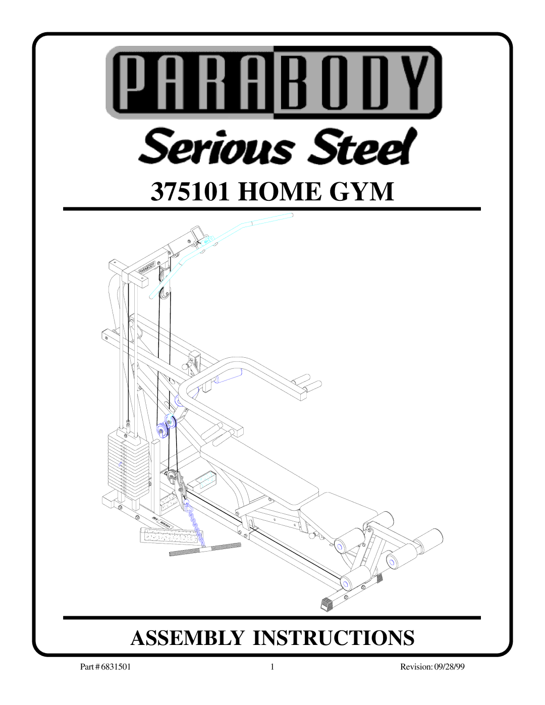 ParaBody 375101 manual Home GYM 