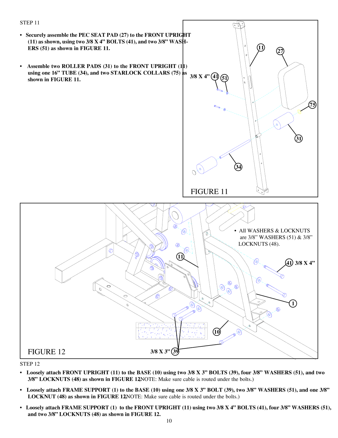 ParaBody 400101 manual Locknuts 