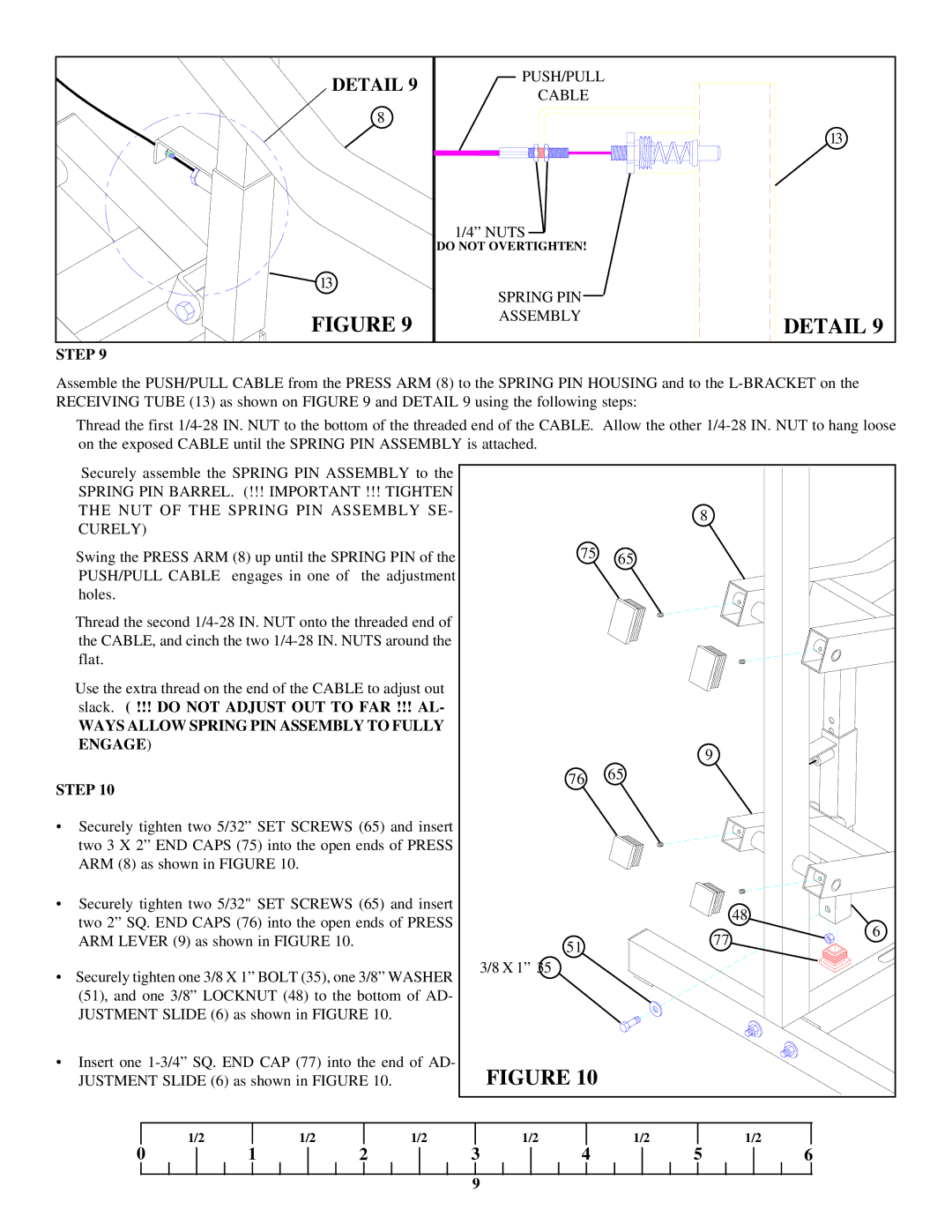 ParaBody 400102 manual Detail, Ways Allow Spring PIN Assembly to Fully Engage Step 