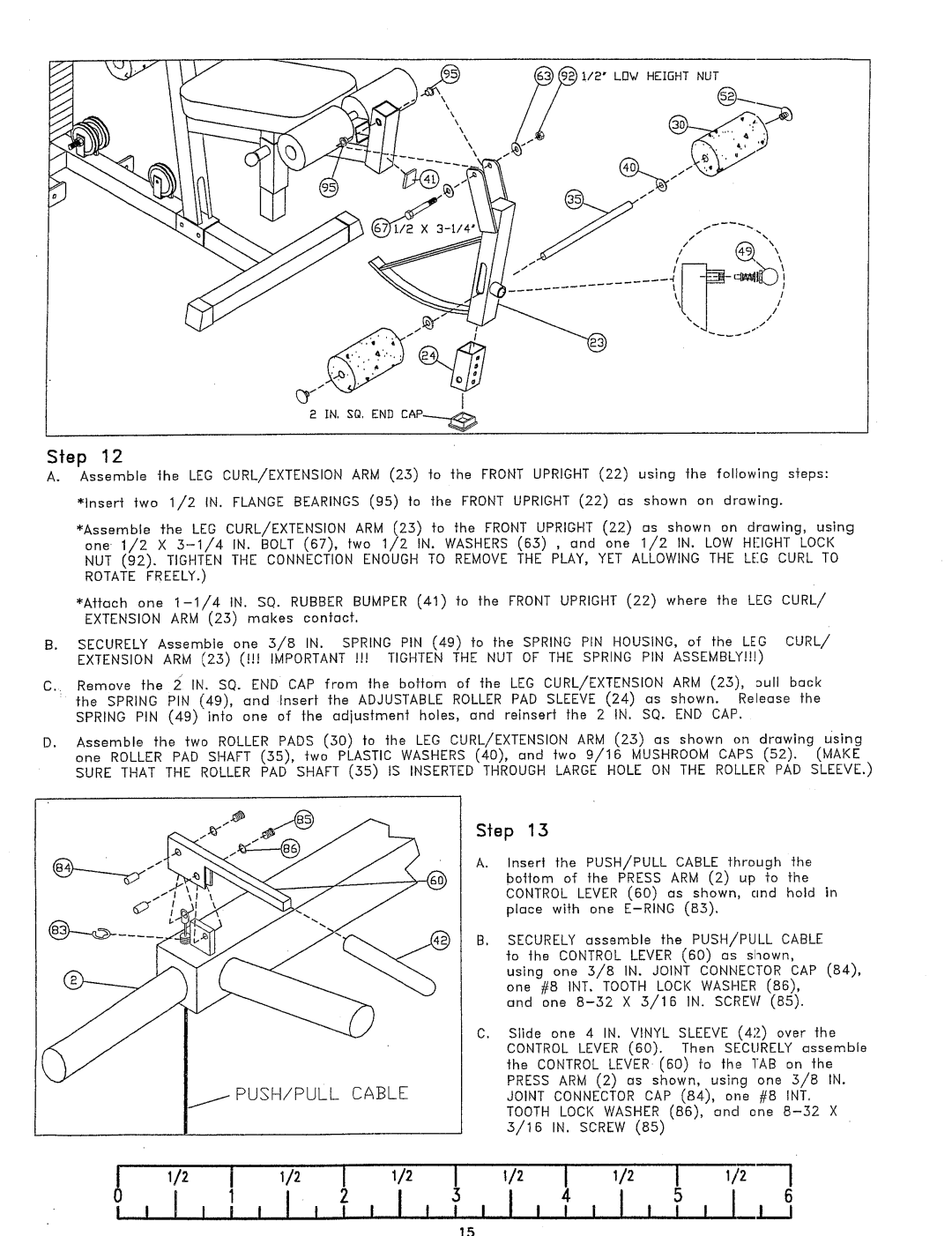 ParaBody 425 manual PUSH/PULL Cable 