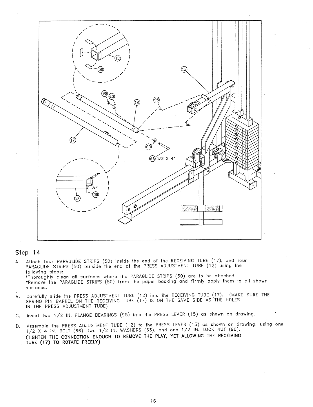 ParaBody 425 manual Sfep 1, Press Adjustmenttube 