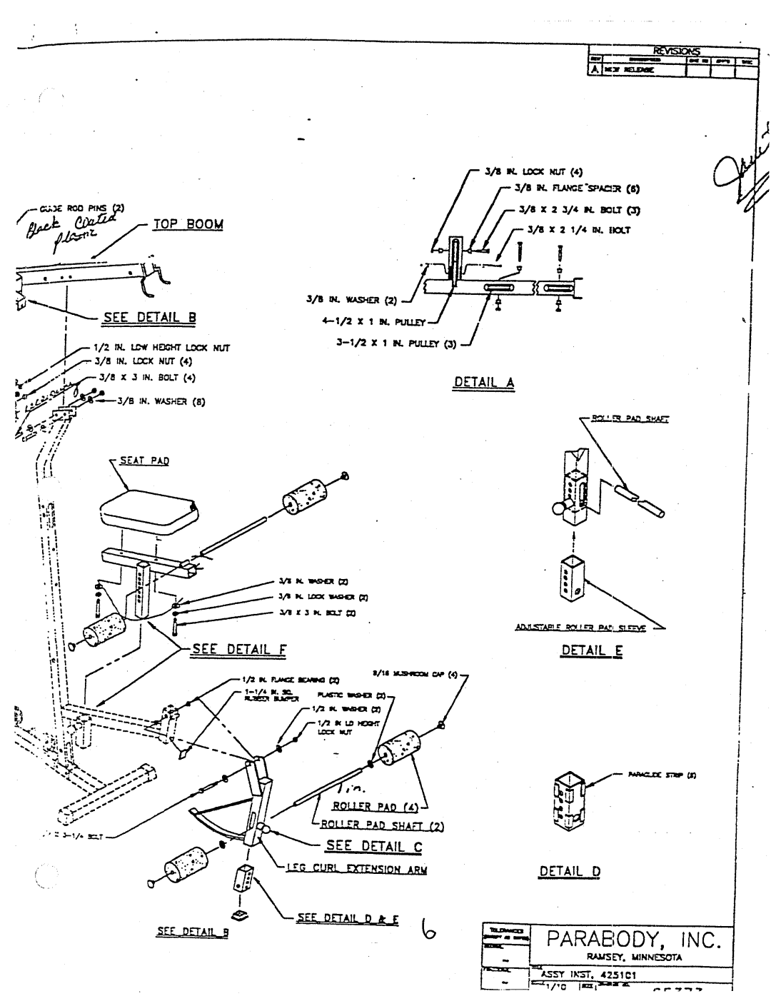 ParaBody 425101 manual ~ Parae, Ody,Inc 