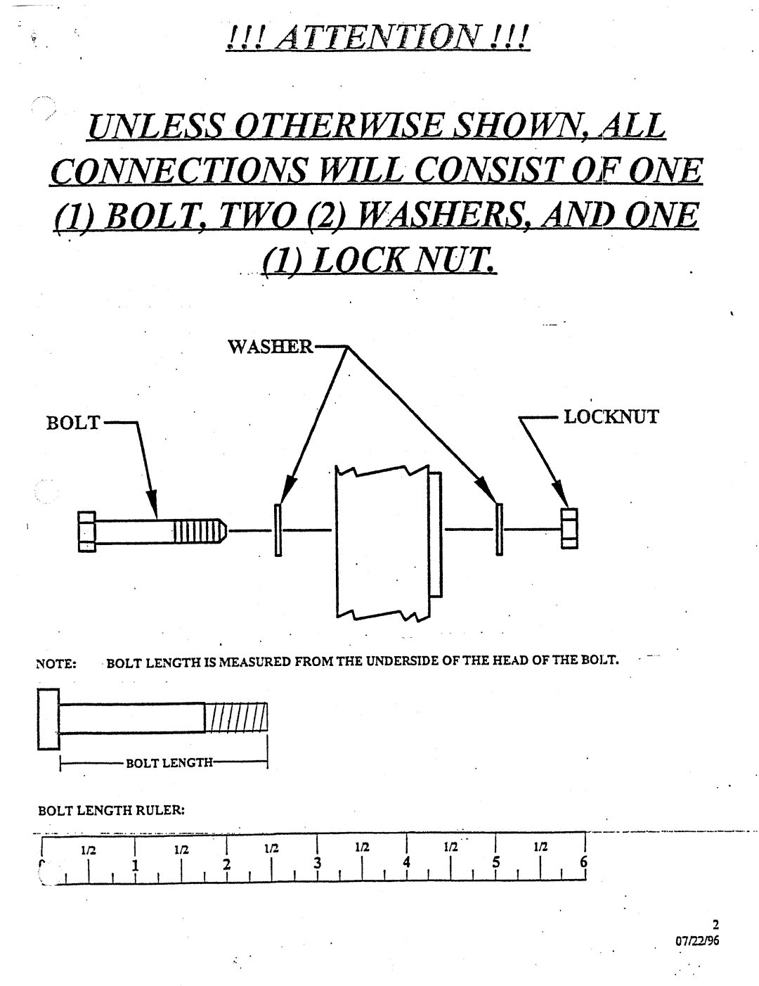 ParaBody 425101 manual Cqnneti, N, Bolt Length ~ Bolt Length Ruler 