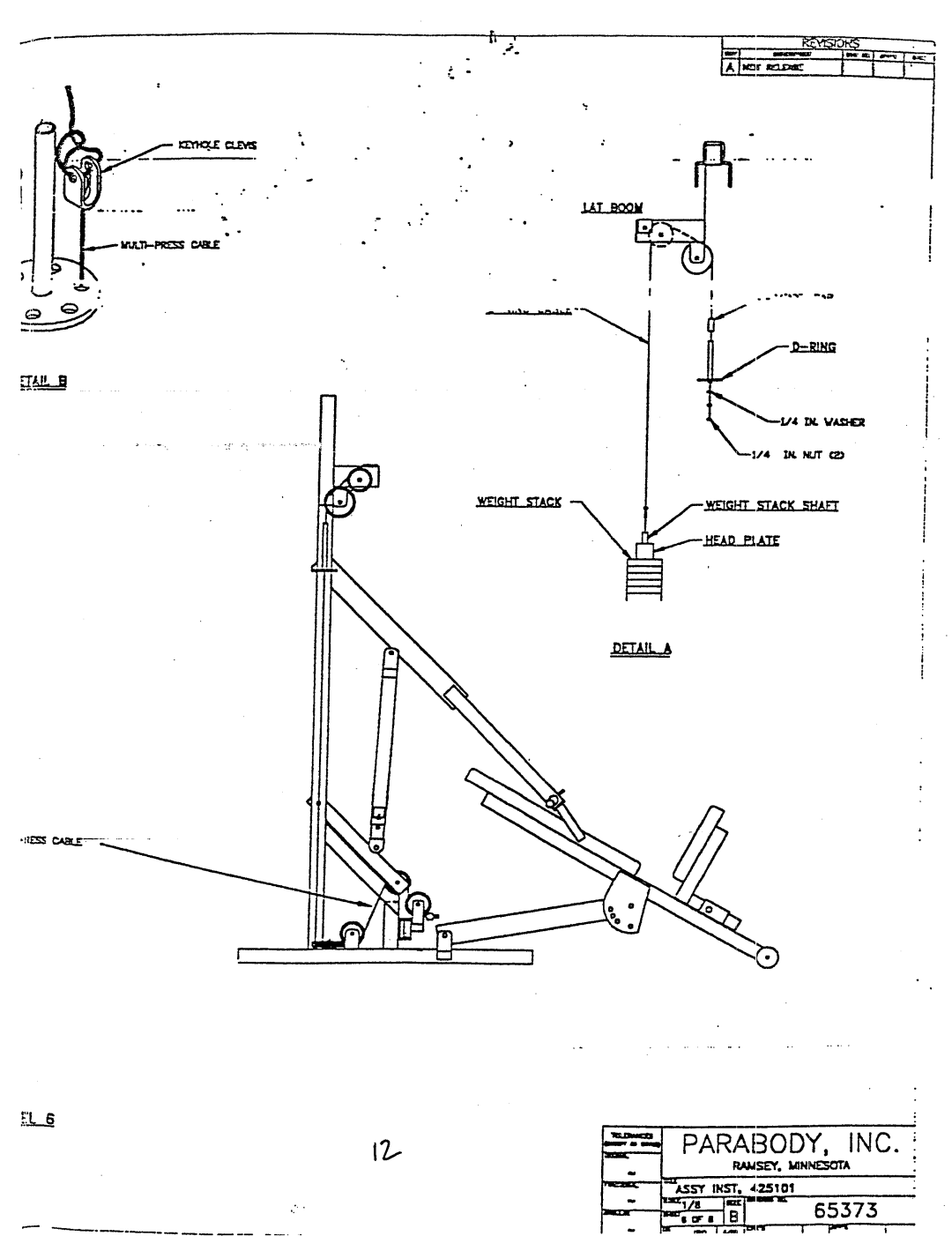 ParaBody 425101 manual Parabody,Inc 