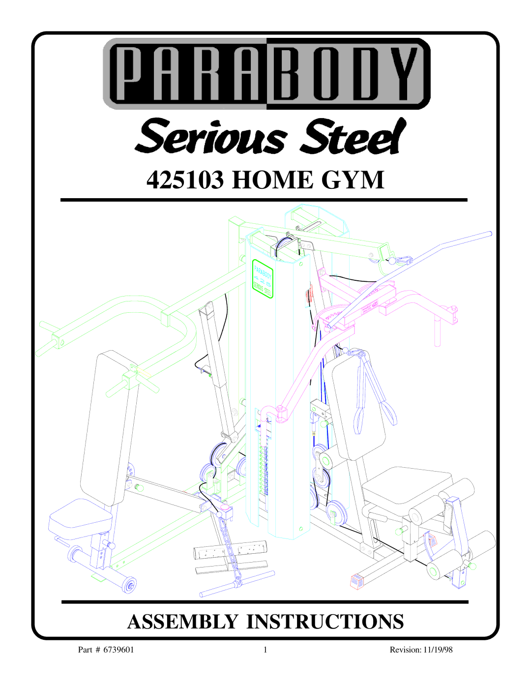 ParaBody 425103 manual Home GYM 