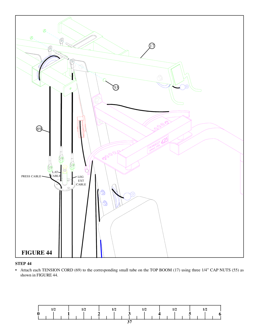 ParaBody 425103 manual LAT Press Cable LEG EXT 