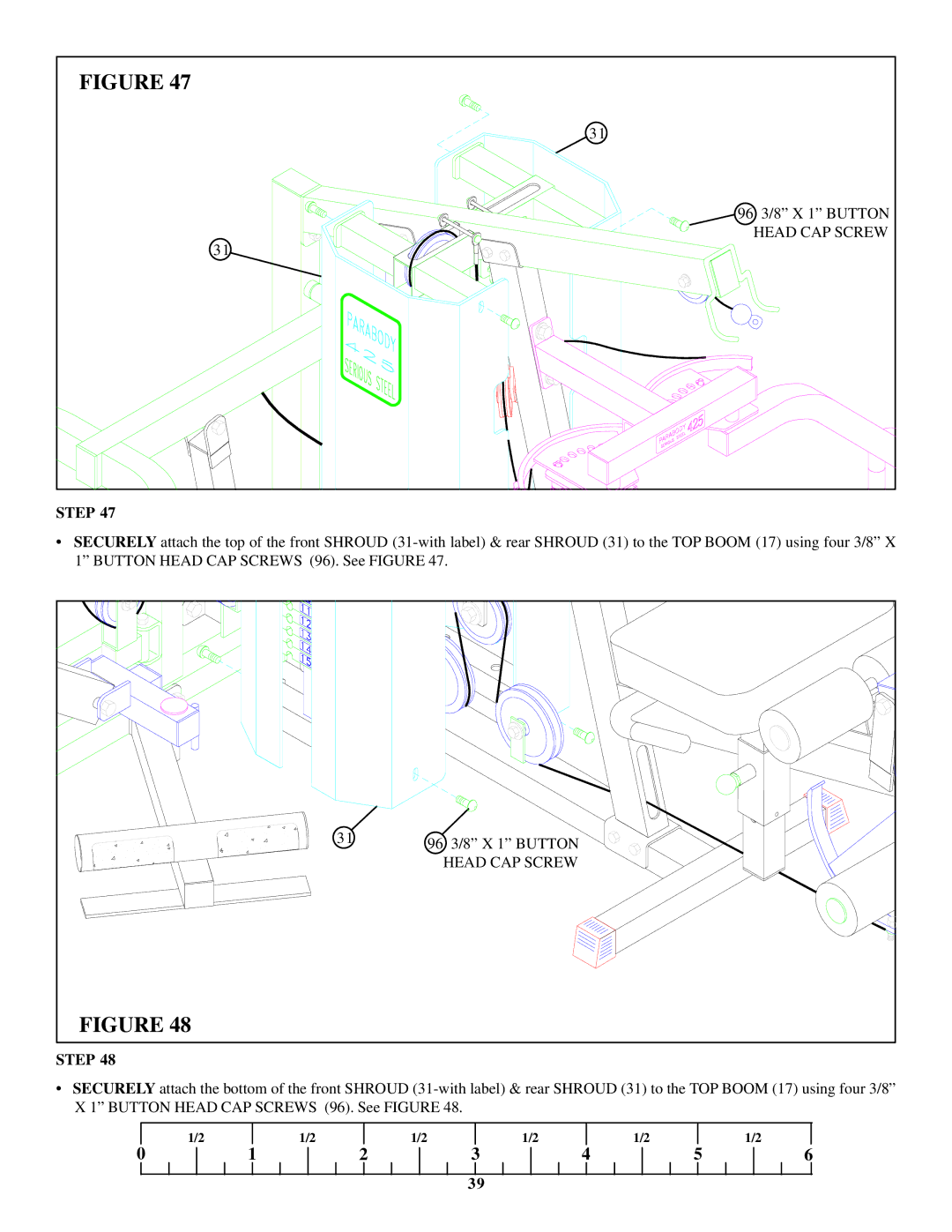 ParaBody 425103 manual 96 3/8 X 1 Button Head CAP Screw 